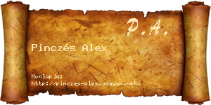 Pinczés Alex névjegykártya